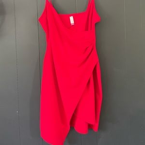 Bright red sexy spaghetti strap dress.